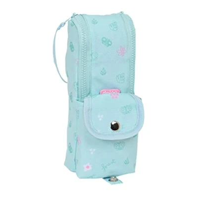 Imagen de Glowlab Kids Cute Doll Portatodo con Asa, Tejido Reciclable, Estuche Infantil, Niño, Ideal para Niños de 5 a 14 Años, Cómodo y Versátil, Calidad Resistencia, 6x21x6 cm, Color Azul claro