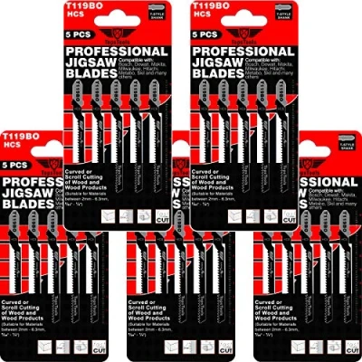 Imagen de Hojas de sierra calar TopsTools T119BO (25 piezas), compatible con Bosch, Dewalt, Makita, Milwaukee y muchos más