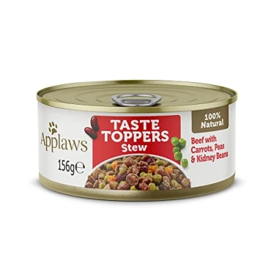Imagen de Applaws Comida Húmeda para Perros 100% Natural, Res sin Granos con Estofado de Verduras, Paquete 12 Latas 156g
