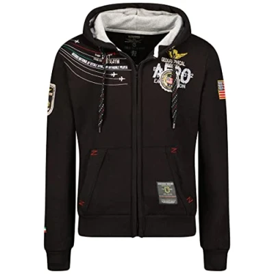 Imagen de Geographical Norway Faero Sudadera con capucha y cremallera, para hombre negro M