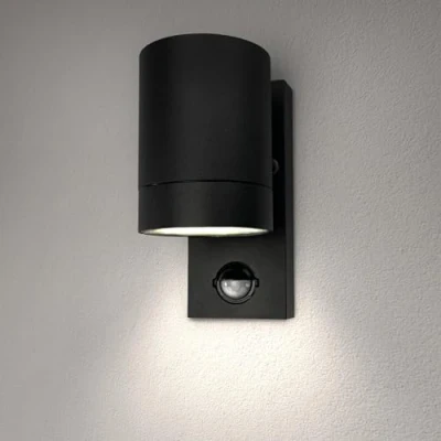 Imagen de Ledvion Colorado lámpara de pared LED para exterior con sensor, color negro, pared, exterior, detector movimiento, casquillo G10, IP54