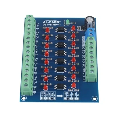 Imagen de Módulo de aislamiento fotoeléctrico 8 canales, 24V a 3.3V convertidor voltaje nivel PNP salida PLC señal optoacoplador placa