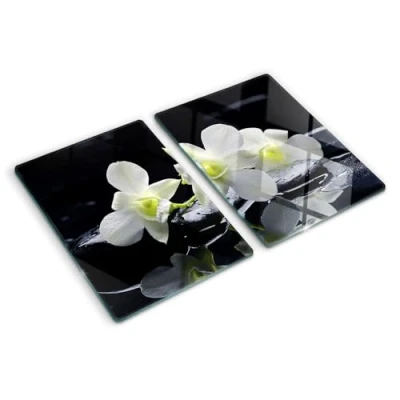 Imagen de Tulup Tabla De Cortar Cocina 2x40x52cm Vidrio Protector Placa Induccion Orquídea