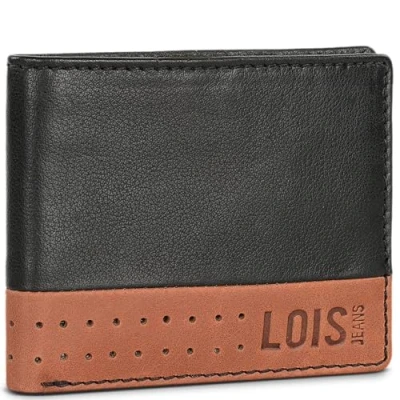 Imagen de Lois Carteras para Hombre Piel. billeteras Hombre. Cartera Piel con Monedero y múltiples Compartimentos, monederos. RFID, Negro Tan