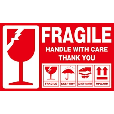 Imagen de 300 Etiqueta fragil This Way Up Stickers Handle With Care de advertencia objetos cinta embalaje precinto embalar etiquetas adhesivas pegatinas 15x9cm