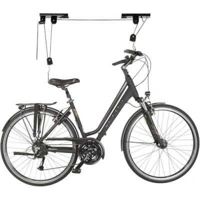 Imagen de Elevador de Techo para Bicicleta, Canoa y Kayak Levantar Pesas hasta 60 kg, Soporte con Gancho polea