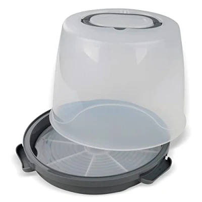Imagen de Dr. Oetker Caja de transporte para tartas extra alta, redonda, con estante, 20 cm altura