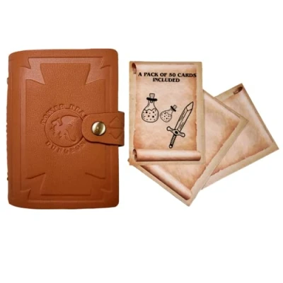 Imagen de Power Beast Dungeon Compendio de Bolsillo, Libro Hechizos, para Juegos rol y D&amp;D 5e, Dungeons and Dragons, DND, RPG, Pathfinder + 50 Cartas Pergamino.
