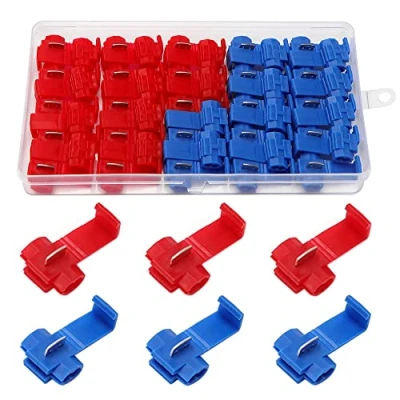 Imagen de YIXISI 50 Piezas Conector Rama, Rápido Terminales de Empalme Crimp Electrical, Conectores Crimpado Alambre Aislado (25 Rojo, 25 Azul)