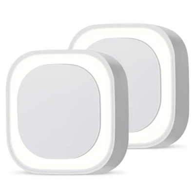 Imagen de YUNLEX Luz Noche con Enchufe 2 Piezas LED Nocturna Infantil Sensor Crepuscular, Brillo de nivel 3, Muy adecuado para habitaciones niños, Escalera, Dormitorio, Cocina, Baño, Blanco