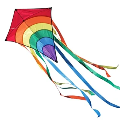 Imagen de CIM Cometa Rainbow Eddy Red por niños con Edad a Partir de 3 años 65x74cm Cordón y Cola la incluidos