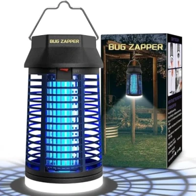 Imagen de Lukasa Lampara Antimosquitos Electrico, 4200V Mata Mosquitos Electrico con Luz LED, Exterior Interior