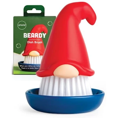 Imagen de OTOTO Beardy cepillo para platos, fregar regalos de gnomo, peculiares, accesorios cocina, verduras, lindos y útiles