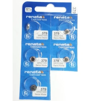 Imagen de Single de Renata Reloj batería Suizo Hizo 379 o SR521SW AG0 1.5V (5 x or SR 521 SW)