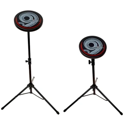Imagen de ROCKSTAR Pad Practica Almohadilla de Tambor KACEX GXPAD D9 Caja Sorda Goma Impacto 15cm. Rebote Natural, Silenciosa, Soporte regulable con su funda