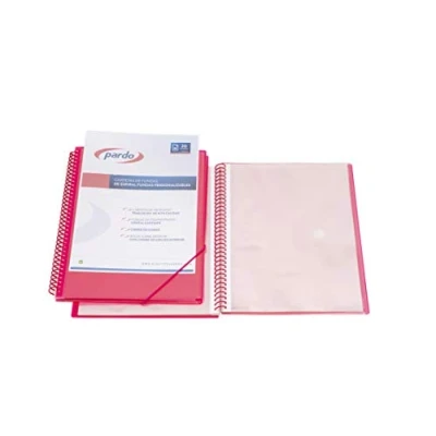 Imagen de Pardo 844002 Carpeta 40 Fundas Espiral con Gomas PP, Rosa