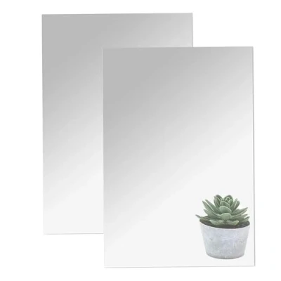 Imagen de TSKDKIT 2 Piezas Espejos Adhesivos de Pared, sin Vidrio, Espejo Acrílico Grandes 40 x 30cm, Marco, para Armarios Sala Estar, Baño, Dormitorio