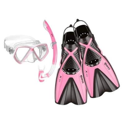 Imagen de Mares Aquazone Set X One Pirate, Conjunto con Máscara Tubo y Aletas de Snorkel Niños, Unisex, Rosa, S