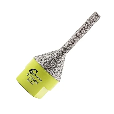 Imagen de Fresa de Diamante 6 25mm Broca Chaflán para Agrandar y Forma a Agujeros Existentes en Cerámica Porcelana Granito Mármol M14 Rosca SANLEETEK