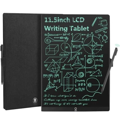 Imagen de Czemo Tableta de Escritura LCD 11,5 Pulgadas con Funda Cuero, Reutilizables Pizarra Electrónica Adulto mágica para Dibujar, Oficina, Aula, Notas, color único
