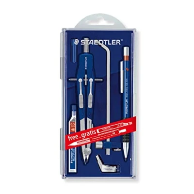 Imagen de STAEDTLER Mars Comfort 552 02 PR1 Compás de ajuste rápido, incluye barra extensión, adaptador universal, caja repuesto y portaminas