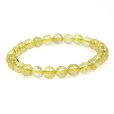 Imagen de MJDCB Pulsera Citrino Natural de 8 mm, Cuentas Piedra Amuleto La Suerte y Protección