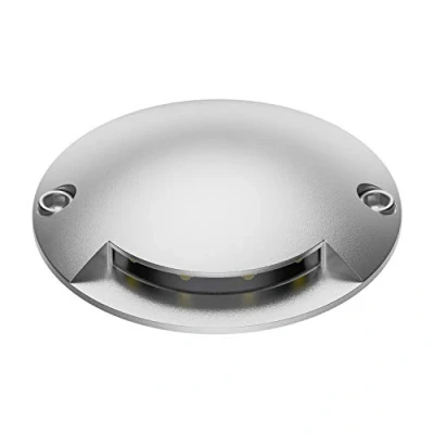 Imagen de ledscom.de Lámpara LED de suelo, baliza señalización BUNDA para exteriores, IP67, aluminio, redonda, 70mm Ø, blanco frío, luz empotrada, superficie, suelo