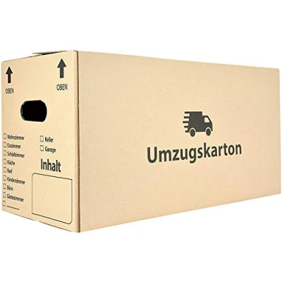 Imagen de Cartón de mudanza Premium grande 635 x 290 325 mm 50 kg carga 2 ondulaciones Movebox, color marrón