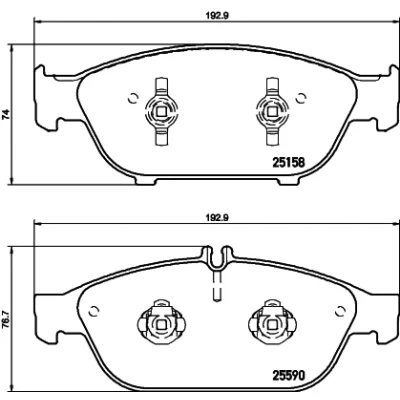 Imagen de HELLA 8DB 355 020 681 Juego de pastillas freno preparado para indicador desgaste MERCEDES BENZ: Clase E Coupé, Cabrio