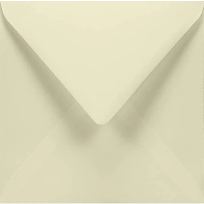 Imagen de Netuno 50x sobres cuadrados lisos color marfil DIN 155x155mm 120g Aster Smooth Ivory con solapa puntiaguda sin ventana húmedo ideales para invitaciones tarjetas de felicitación comunion bautizo Boda