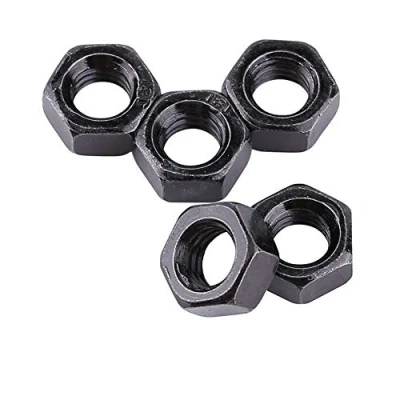 Imagen de Fydun 100 tuercas hexagonales Din934 M2 M5 acero al carbono chapado en zinc negro rosca métrica hexagonal (M3)
