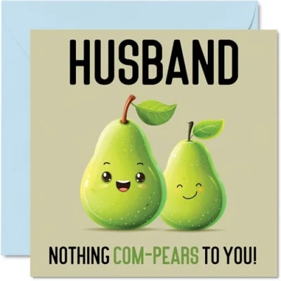 Imagen de tarjetas de cumpleaños para marido, Nothing Com Pears, divertida tarjeta feliz marido esposa, regalos felicitación broma 145 mm x