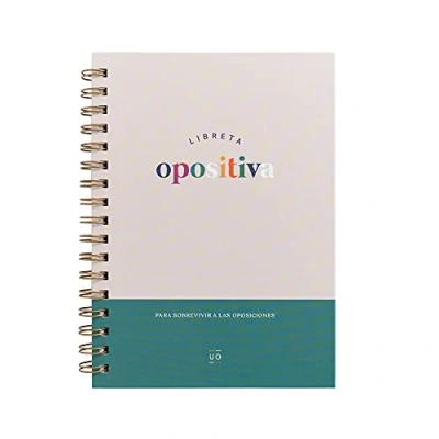 Imagen de UO Cuaderno libreta A5, oposiciones opositores. Tapa dura, 200 páginas, lineas punteadas, espiral (15x22cm)