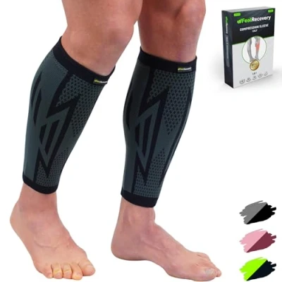 Imagen de Feel Recovery 2 Pantorrilleras de Compresión Hombre/Mujer Gemeleras Compresivas para Running Perneras Deportivas Elásticas Dolores Musculares Transpirable y Antideslizante