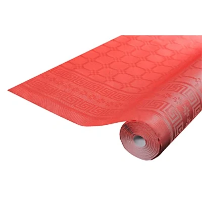 Imagen de Pro Nappe Ref R482521I Mantel de Papel Damasco desechable en Rollo 25 M Largo X 1,20 Ancho Color Rojo con Estampado Universal Chic y clásico