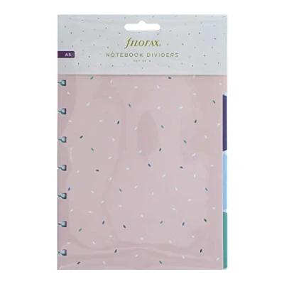 Imagen de Filofax Separadores de plástico A5 para cuaderno jardín, multicolor, paquete 4