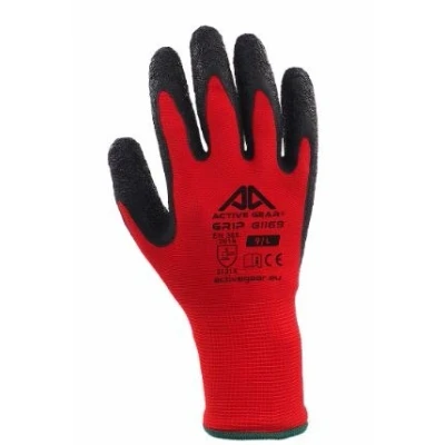 Imagen de PROFITOOL 0XREK0207/L Guantes de protección negro, Rojo Látex, Poliéster L