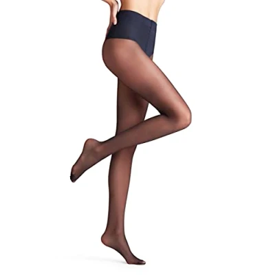 Imagen de FALKE Shaping Top 20 DEN W TI transparente con efecto moldeador 1 pieza, Pantimedias Mujer, Azul (Marine 6179), L