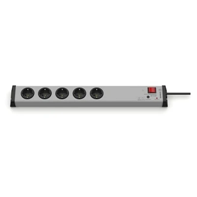 Imagen de Ehmann 0207x01053301 0207x00052301 Regleta línea con 5 enchufes (protección contra sobretensiones y Filtro de Red), Cable 1,5 m, 230 V, Gris