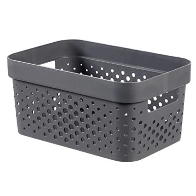 Imagen de Curver Infinity Cesta perforada de plástico reciclado, 4,5 litros, gris oscuro