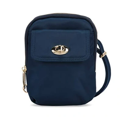 Imagen de Travelon Señoras Anti robo personalizado Crossbody Teléfono Bolso Bandolera, azul zafiro, talla única, bandolera antirrobo