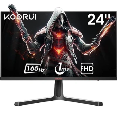 Imagen de KOORUI Monitor 24 Pulgadas Gaming de 24&#039;&#039; FullHD 165Hz (1920 x 1080 p, Ratio 16:9, Panel VA, DCI P3 85%), AdaptiveSync Technologie, Flicker Free, Low Blue Light, Color Negro (24E4)