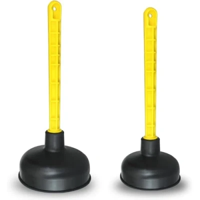 Imagen de Mario10 Juego de 2 desatascadores goma para fregadero 11,5 cm y 14 cm, herramienta desbloqueo drenaje baño resistente desatascar el émbolo ducha desatascador