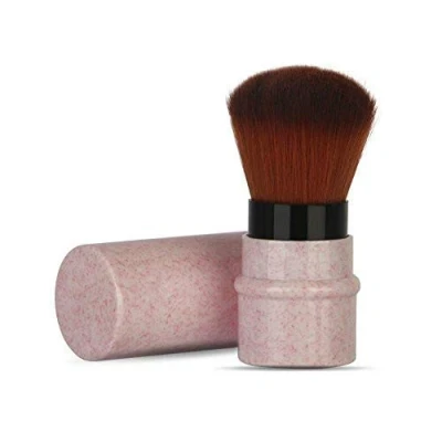 Imagen de Maquillaje Cepillo en polvo, Fundación, Corrector Rectángulo tapa con materiales reciclados y sostenibles Crueldad libre cerdas sintéticas Cepillos cosméticos de viaje(Pink)