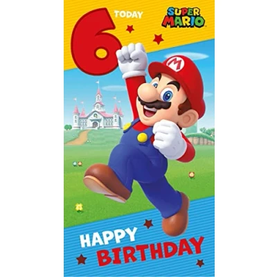 Imagen de Danilo Promotions LTD tarjeta de 6º cumpleaños, cumpleaños para Super Mario