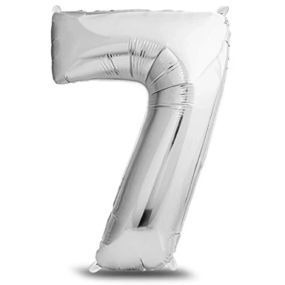 Imagen de envami® Globos de Cumpleãnos 7 Plateado 101 CM Globo Años Numero Decoracion Cumpleaños Niños Niñas Numeros Gigantes Para Fiestas Vuelan con Helio