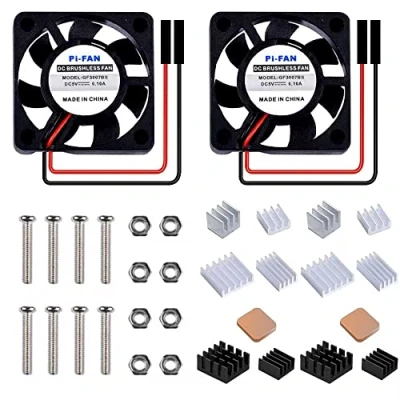 Imagen de GeeekPi Raspberry Pi Tranquilo Ventilador 30x30x7mm DC 5V / 3.3V con Disipador para 3/2 Modelo B, 4B,3B + y Retroflag NESPI CASE PLUS (2 Pack)