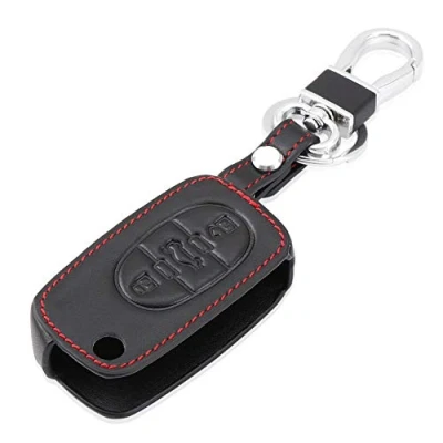 Imagen de Happyit Cuero Casos de la Cubierta Llave del Coche Llavero para Audi A2 A3 A4 A6 A8 TT 3 Botones Teclas Inteligentes Accesorios
