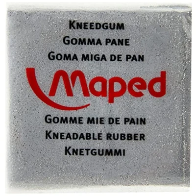 Imagen de Maped Material Escolar Goma de Borrar Miga Pan Ideal para Bellas Artes Puede Cortarse y Modelarse Agarre Sencillo 38 x 9 mm