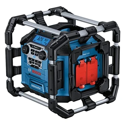 Imagen de Bosch Professional 18V System GPB 5 C Radio digital de obra (a batería o cable, Bluetooth, FM y AUX, 2 tomas corriente, sin batería)